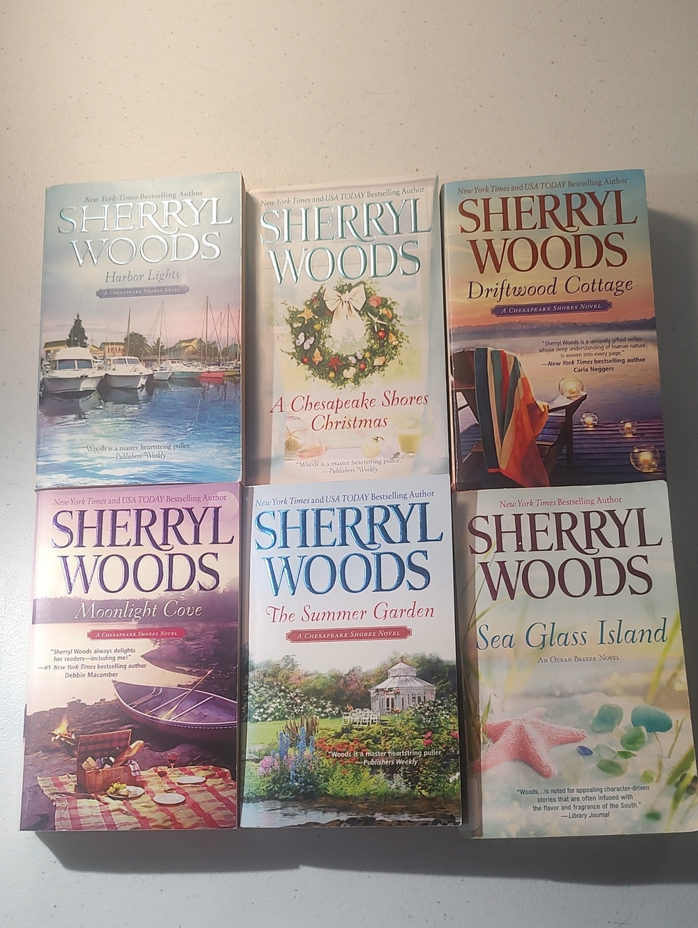 Sherryl Woods 6 Paperback Romance Novels Chesapeake Shores And Sea Glass Island